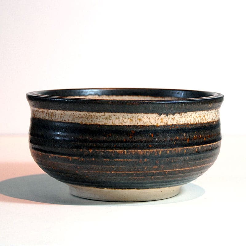 Miska ceramiczna brązowa kremowa żółta, proj. P. Engdtrom, Dania, lata 60. - 323959