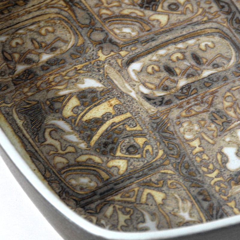 Patera Baca, ceramika brązowa, proj. N. Thorsson, Royal Copenhagen, Dania, lata 60. - 323937