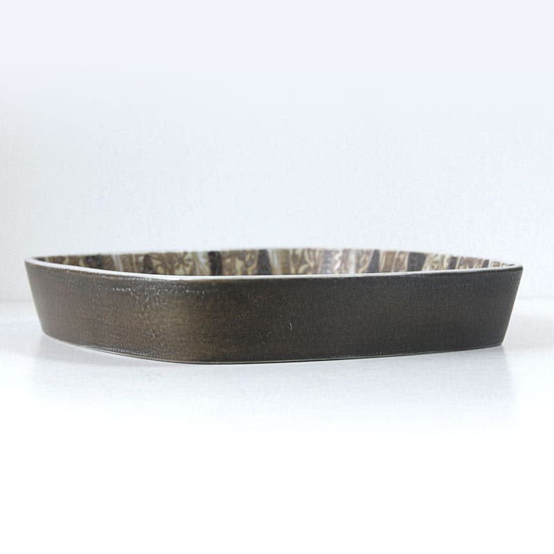 Patera Baca, ceramika brązowa, proj. N. Thorsson, Royal Copenhagen, Dania, lata 60. - 323936