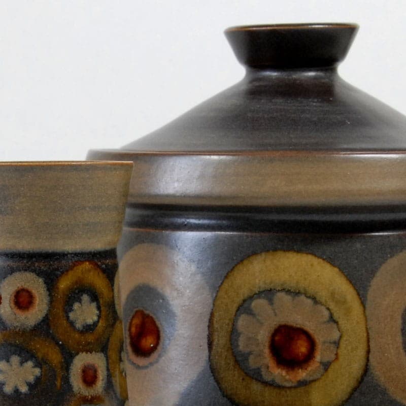 Zestaw naczyń Arabesque, kamionka brązowy, Denby, Wielka Brytania, lata 70. - 323919