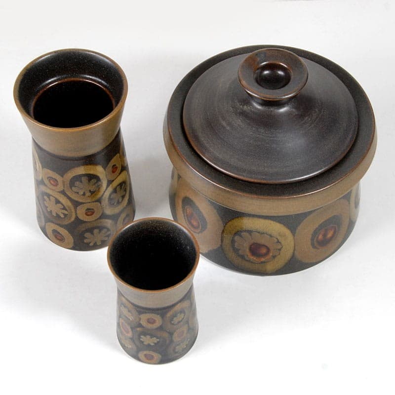 Zestaw naczyń Arabesque, kamionka brązowy, Denby, Wielka Brytania, lata 70. - 323917