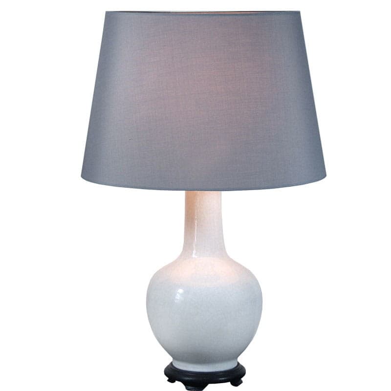 Table Lamp, white ceramic, dark wood, Italy, 1960s. - 323908