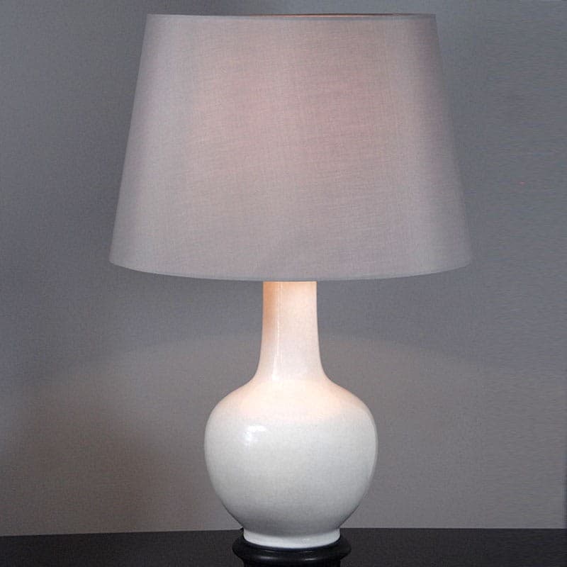 Table Lamp, white ceramic, dark wood, Italy, 1960s. - 323904