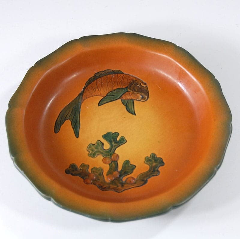 Centerpiece Ipsen, ceramic orange green brown, Denmark, 1920s. - 323827