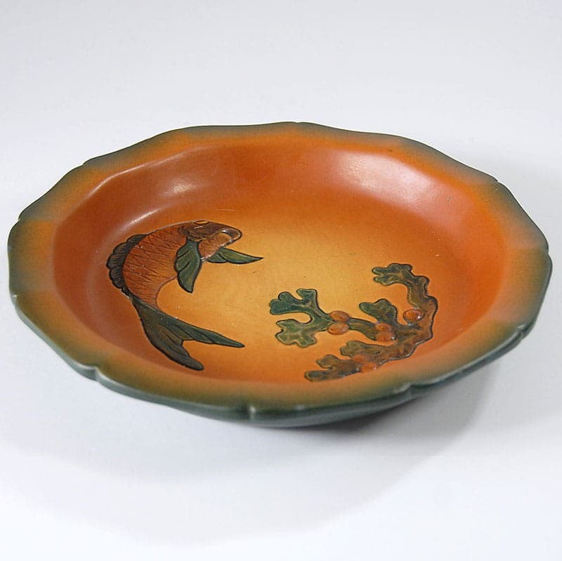 Centerpiece Ipsen, ceramic orange green brown, Denmark, 1920s. - 323829