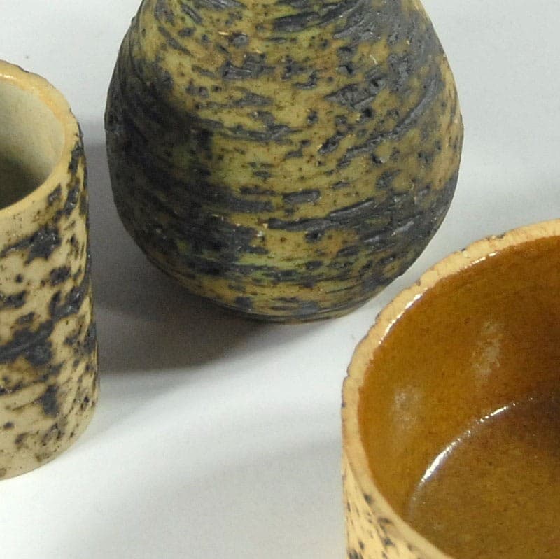Set of Five Decorative Objects, P. Groeneveldt Style, beige black, stoneware, Europe, 1970s. - 323811