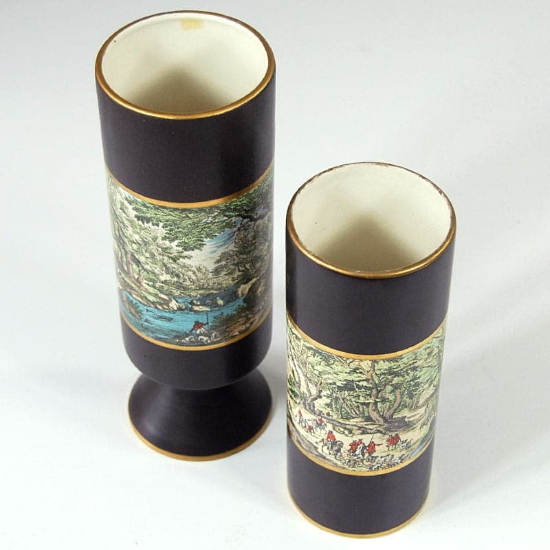 Pair of vases Colonnata, black ceramic, Italy, 1950s. - 323785