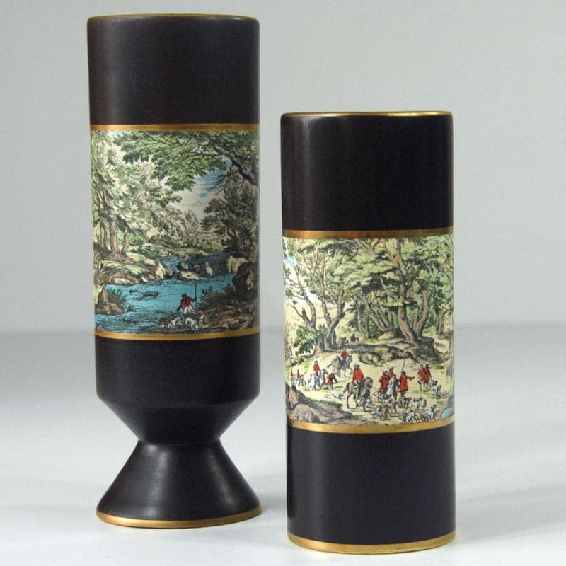 Pair of vases Colonnata, black ceramic, Italy, 1950s. - 323787