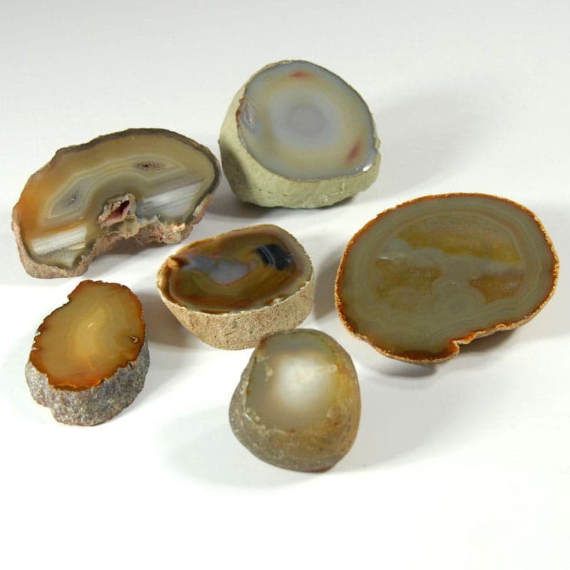 Set of Six Polished Agates, multicolor, agate, 2000s. - 323768
