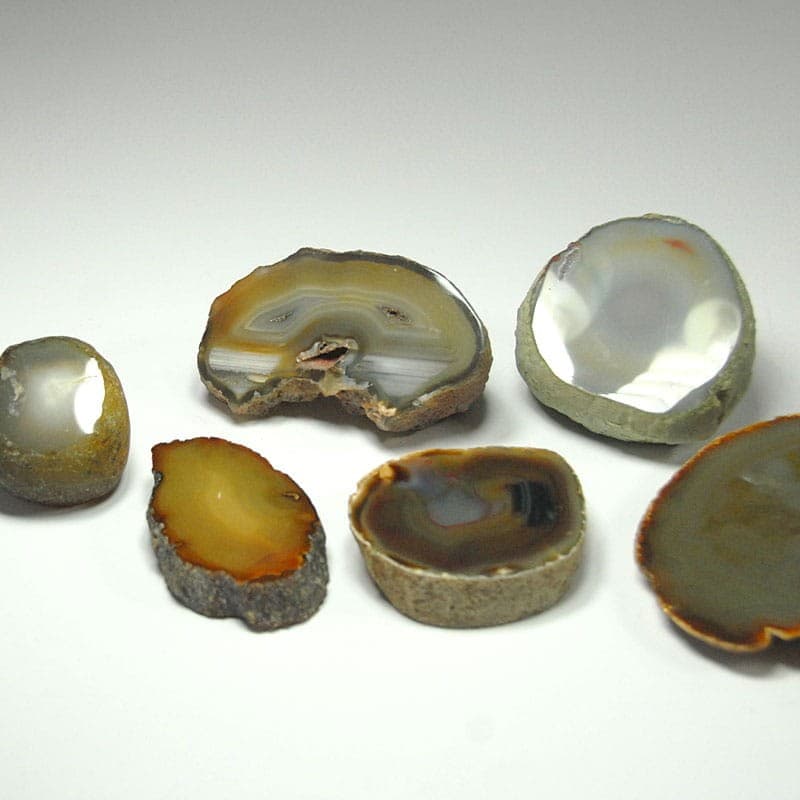 Set of Six Polished Agates, multicolor, agate, 2000s. - 323769