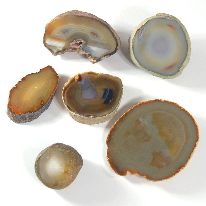 Set of Six Polished Agates, multicolor, agate, 2000s. - 323770