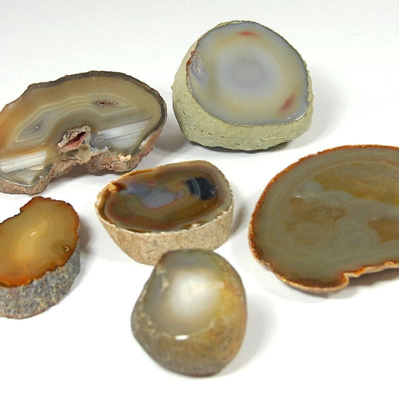 Set of Six Polished Agates, multicolor, agate, 2000s. - 323767