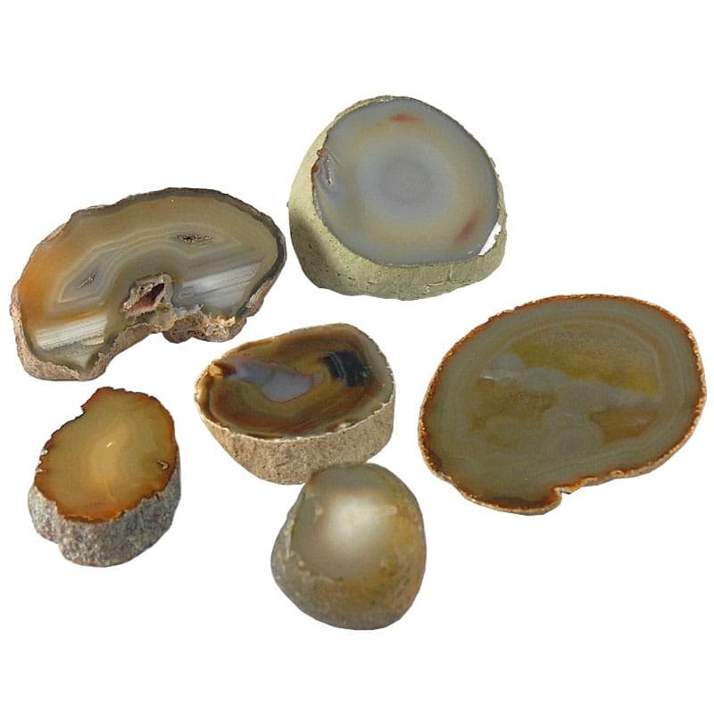 Set of Six Polished Agates, multicolor, agate, 2000s.