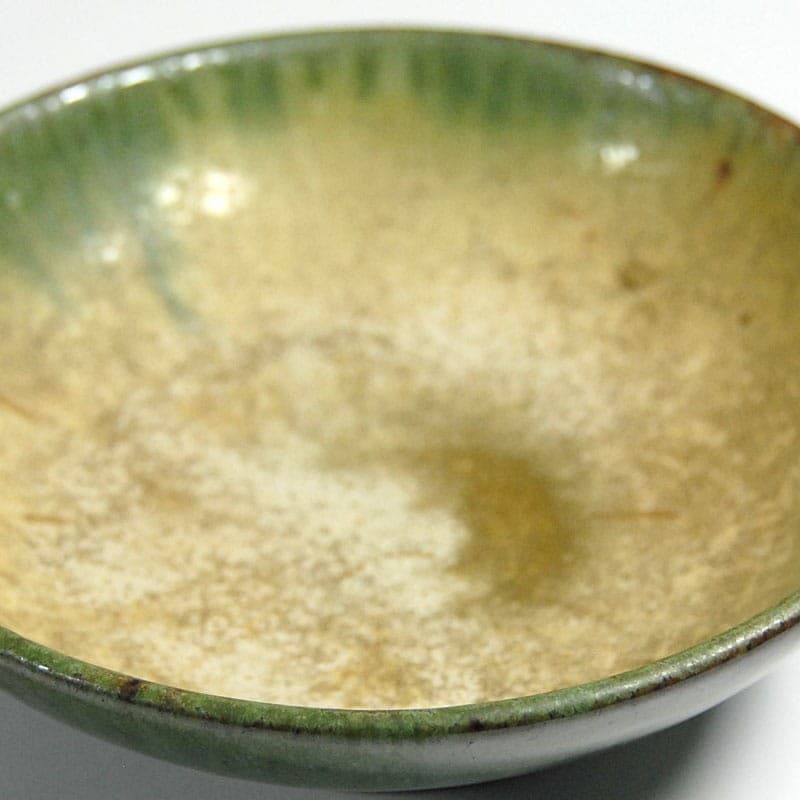 Paterka ceramiczna, zielony żółty, Roger Guerin, Belgia, lata 30. - 323756