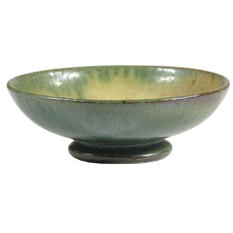 Paterka ceramiczna, zielony żółty, Roger Guerin, Belgia, lata 30.