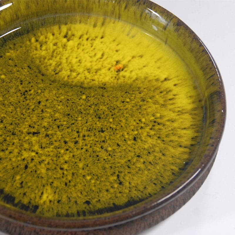 Patera ceramiczna żółta zielona brązowa, proj. E. Nielsen, Dania, lata 60. - 323751