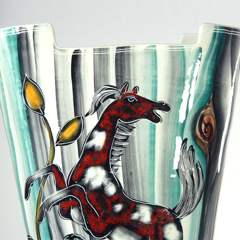 Floor Vase Sgraffito, Multicolour Ceramic, Italy, 1960s. - 323740