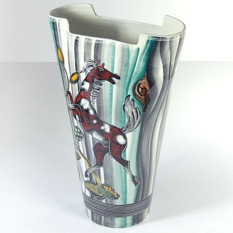 Floor Vase Sgraffito, Multicolour Ceramic, Italy, 1960s. - 323737