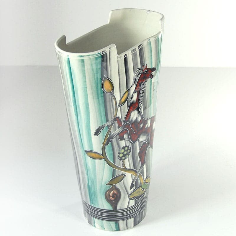 Floor Vase Sgraffito, Multicolour Ceramic, Italy, 1960s. - 323739