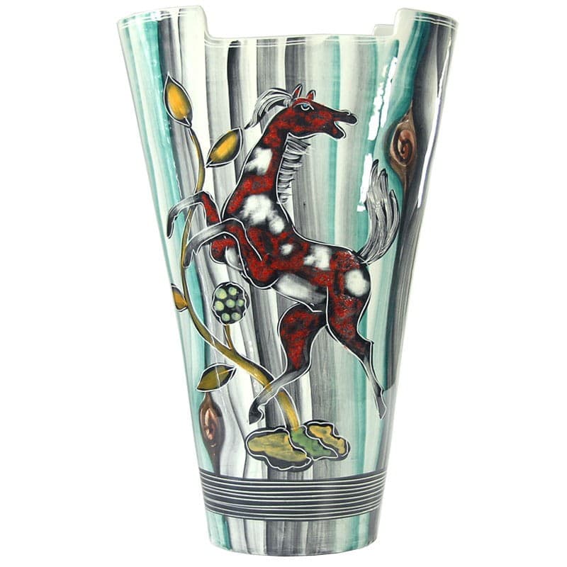 Floor Vase Sgraffito, Multicolour Ceramic, Italy, 1960s. - 323741