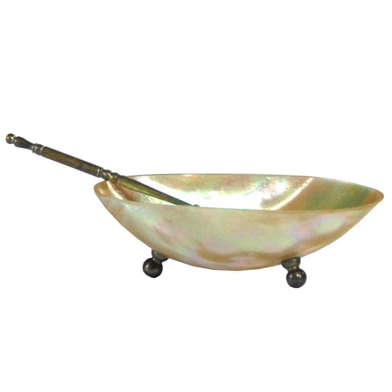 Miseczka do kawioru, kremowo-perłowy, masa perłowa, metal, przełom XIX/XX wieku - 323735