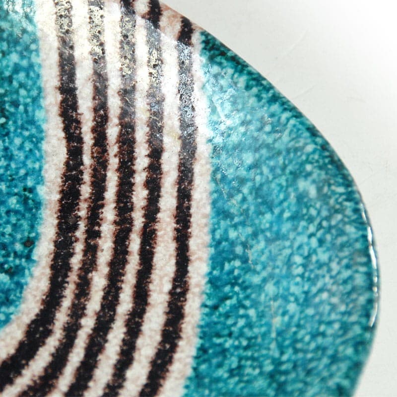 Ceramic centerpiece, blue white black, by A. Bagni, Italy, 1960s. - 323709