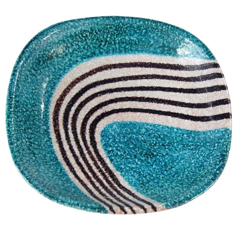 Ceramic centerpiece, blue white black, by A. Bagni, Italy, 1960s.