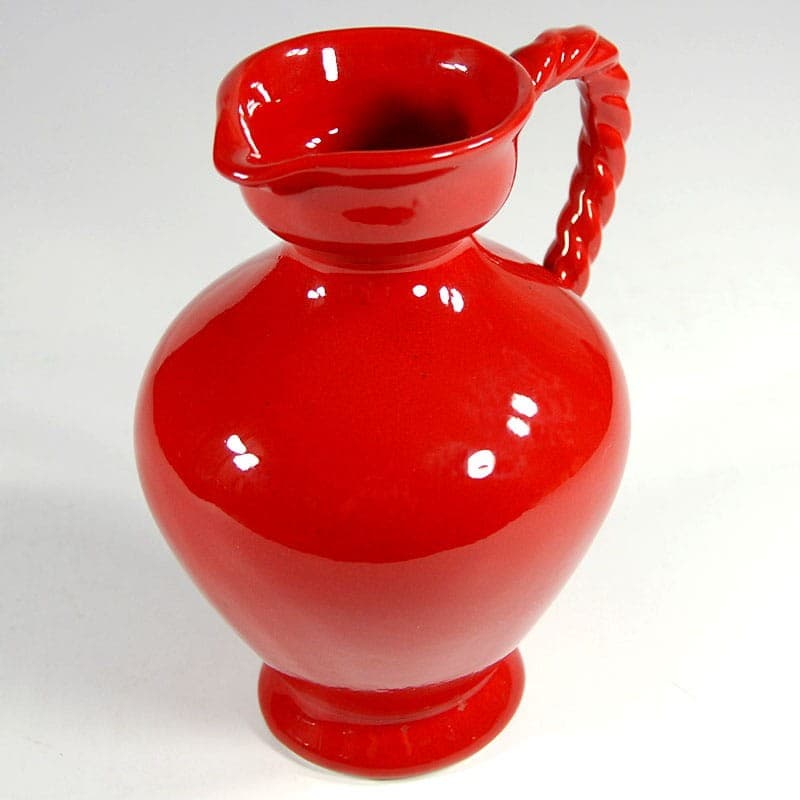 Dzban ceramiczny, czerwony, ceramika, Włochy, lata 70. - 323642