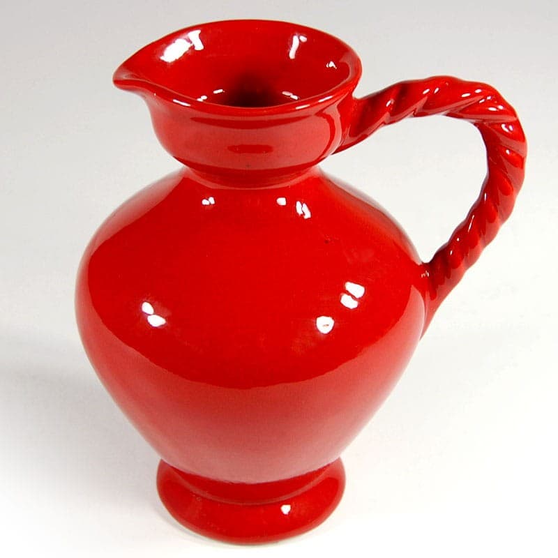 Dzban ceramiczny, czerwony, ceramika, Włochy, lata 70. - 323641