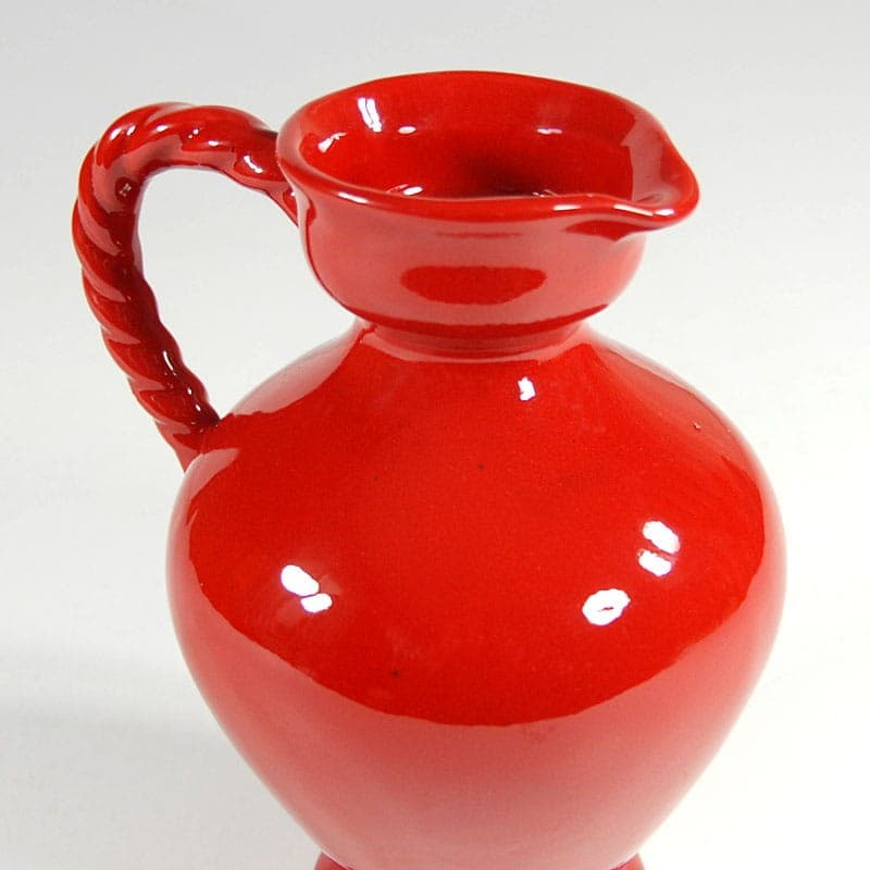 Dzban ceramiczny, czerwony, ceramika, Włochy, lata 70. - 323643
