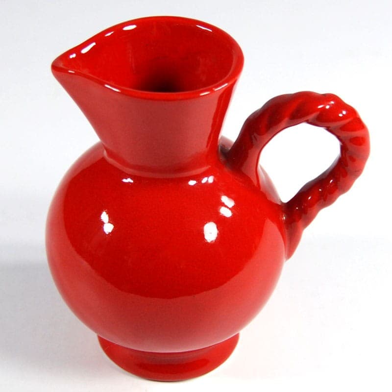 Dzbanek ceramiczny, czerwony, Miriam Deruta, Włochy, lata 70. - 323638