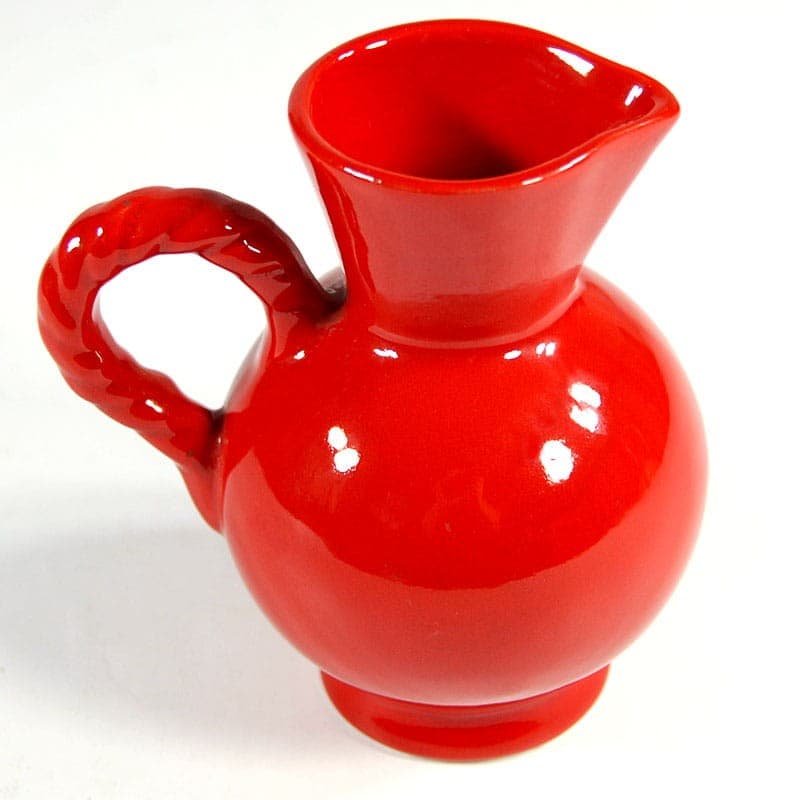 Dzbanek ceramiczny, czerwony, Miriam Deruta, Włochy, lata 70. - 323637