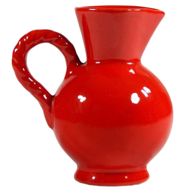 Dzbanek ceramiczny, czerwony, Miriam Deruta, Włochy, lata 70. - WYMIARY
