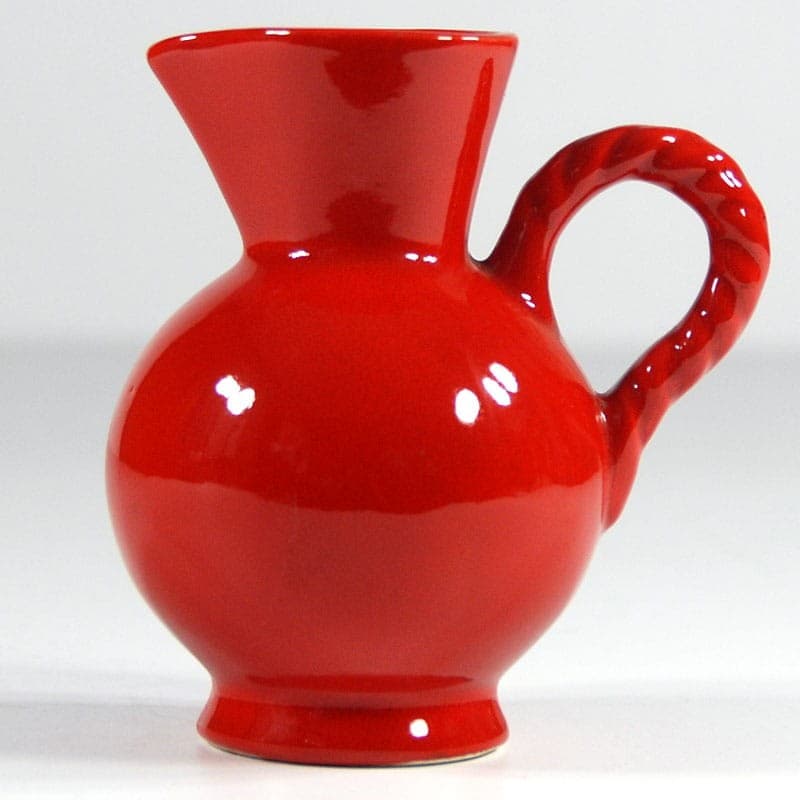Dzbanek ceramiczny, czerwony, Miriam Deruta, Włochy, lata 70. - 323635