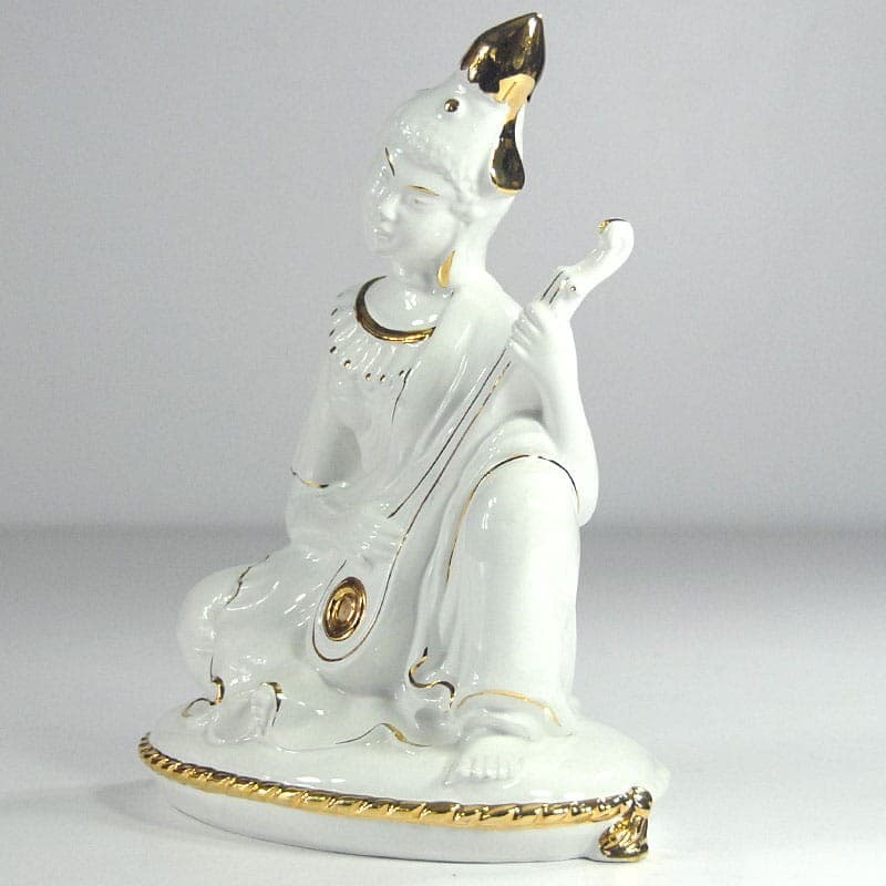 Figurine Zanotto, white and gold glazed ceramic, Capodimonte, Italy, 1970s. - 323630