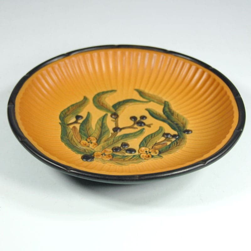 Art Nouveau centerpiece, ochre ceramic, Ipsen, Denmark, 1920s. - 323575
