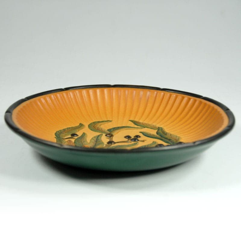 Art Nouveau centerpiece, ochre ceramic, Ipsen, Denmark, 1920s. - 323578