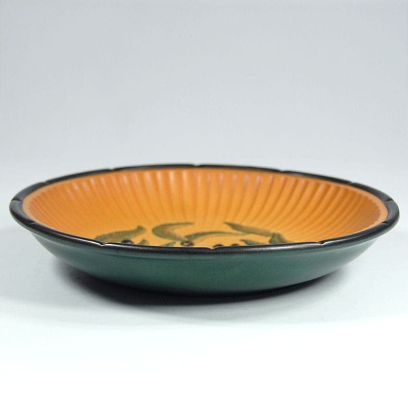 Art Nouveau centerpiece, ochre ceramic, Ipsen, Denmark, 1920s. - 323576