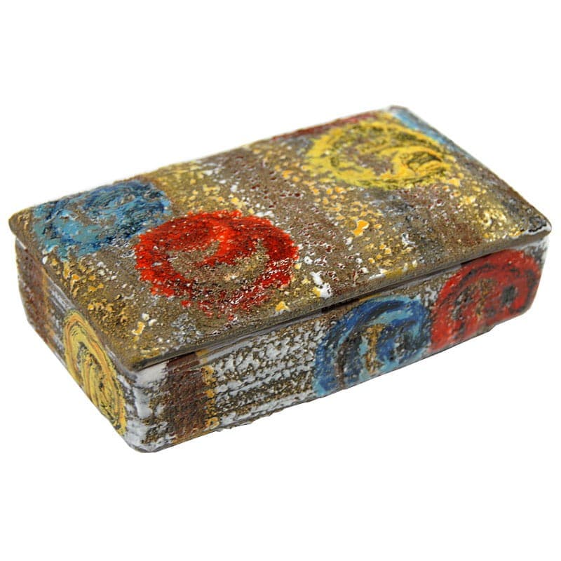 Ceramic box sgraffito, multicolor, ceramics, Fratelli Fanciullacci, Italy, 1960s. - 323549