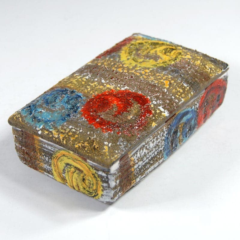 Ceramic box sgraffito, multicolor, ceramics, Fratelli Fanciullacci, Italy, 1960s. - 323545