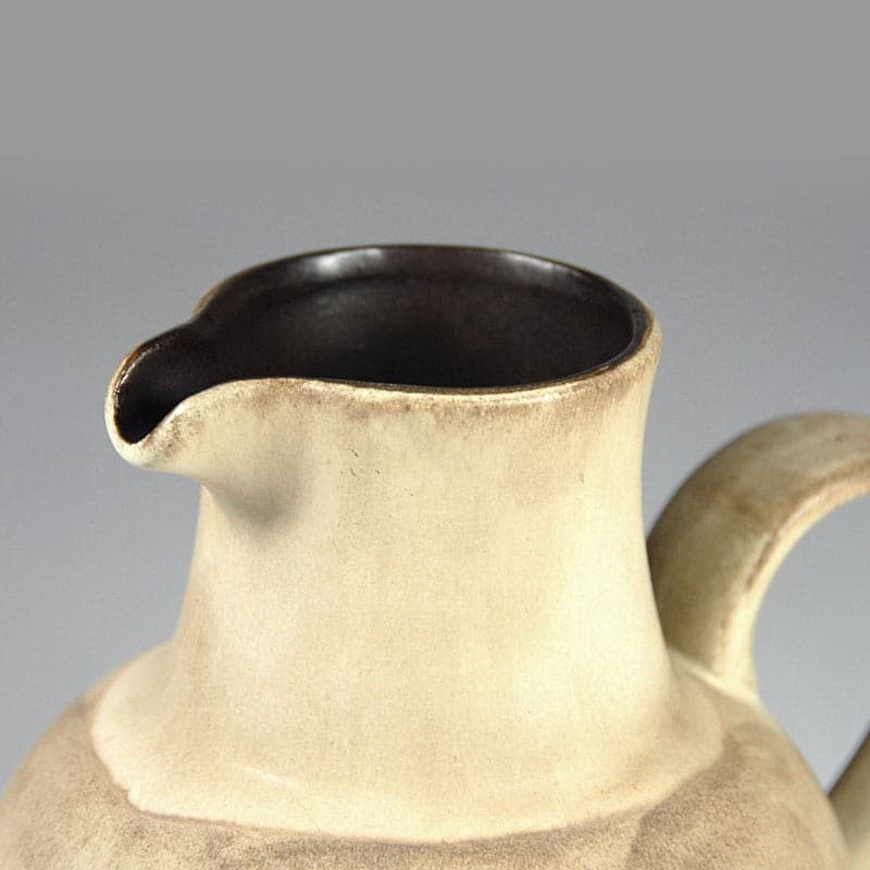 Wazon Antiqua, beżowy brązowy, ceramika, Ceramano, Niemcy, lata 60. - 323535