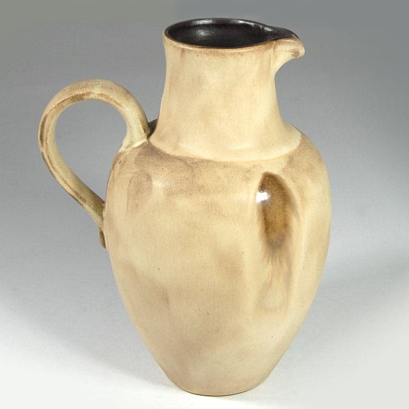 Wazon Antiqua, beżowy brązowy, ceramika, Ceramano, Niemcy, lata 60. - 323533