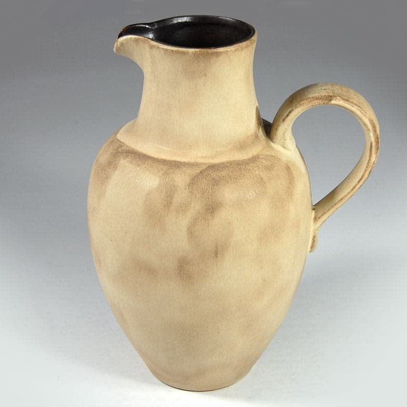Wazon Antiqua, beżowy brązowy, ceramika, Ceramano, Niemcy, lata 60. - 323534