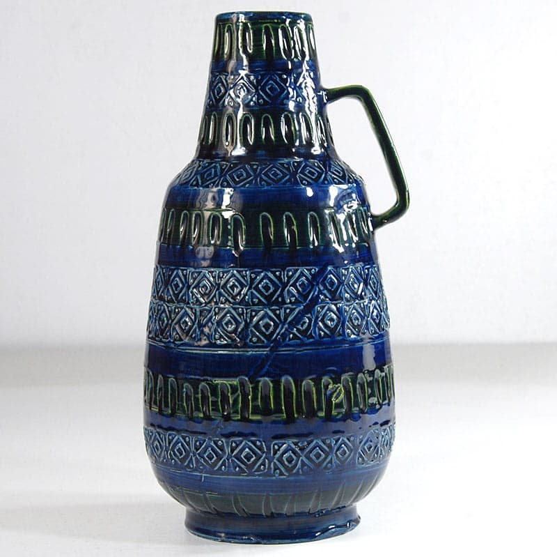 Vase Ceramiche Minerva, blue green, ceramics, Italy, 1970s. - 323509