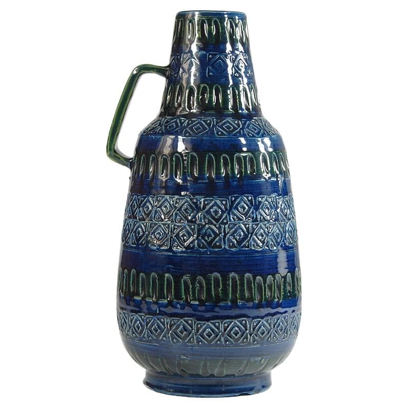 Vase Ceramiche Minerva, blue green, ceramics, Italy, 1970s.