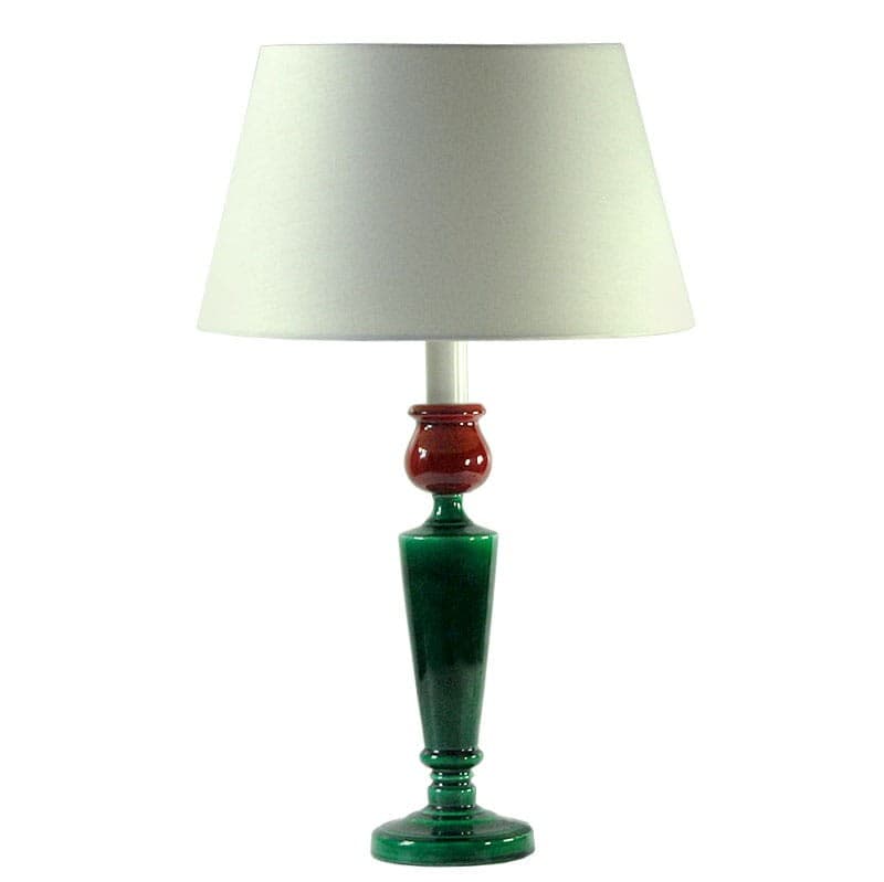 Table lamp, green red ceramics, France, 1980s. - 323495