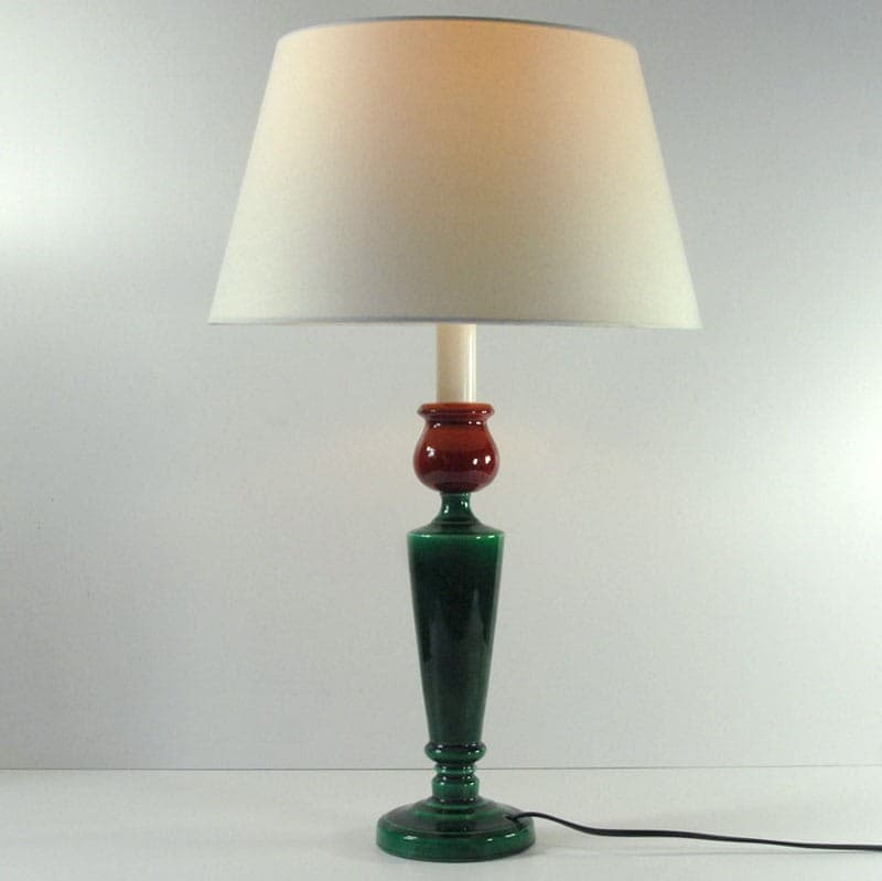 Table lamp, green red ceramics, France, 1980s. - 323491