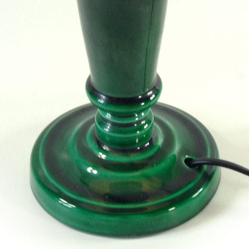 Table lamp, green red ceramics, France, 1980s. - 323494