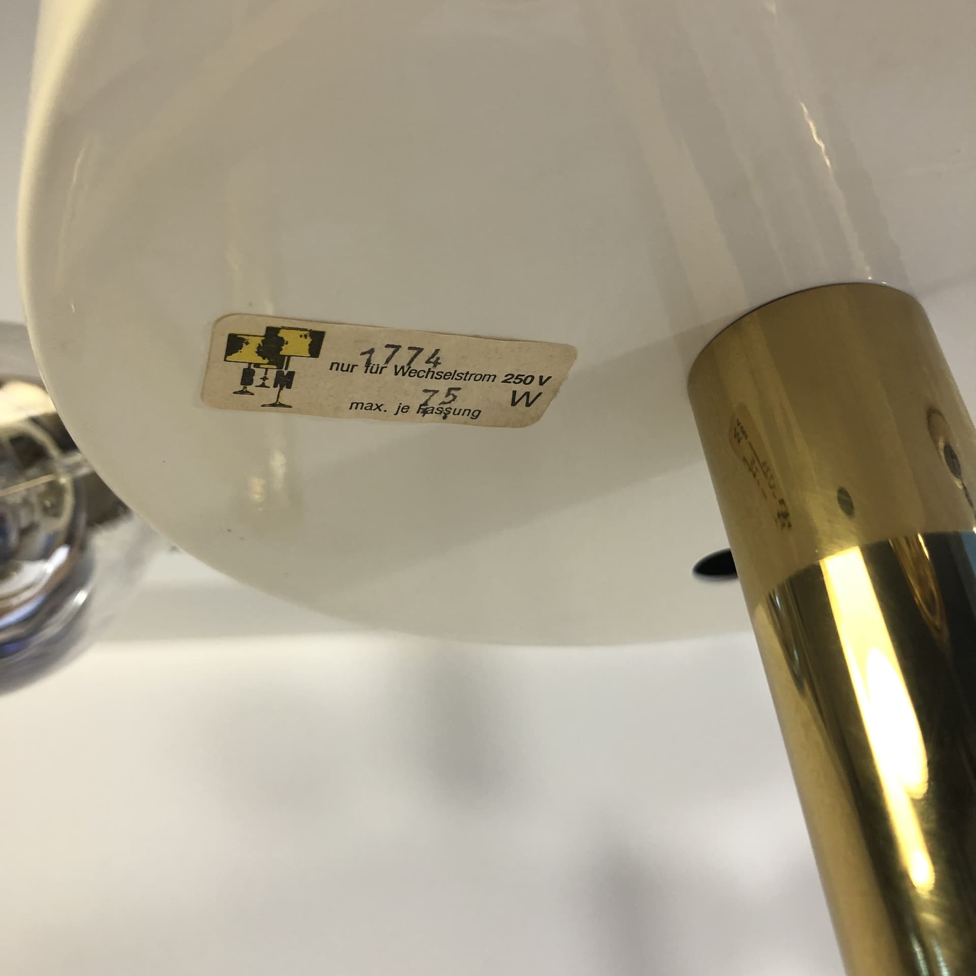 Pair of table lamps, golden brass, BM Leuchten, Germany, 1970s - 24127