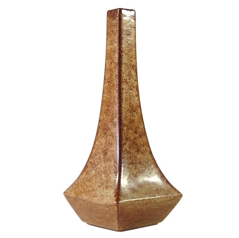Vase, brown beige ceramics, by R. Rigona, Bertoncello, Italy, 1960s.